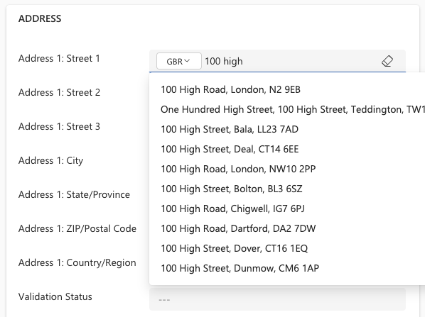 Address suggestions