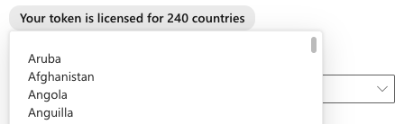 Licensed countries for address validation
