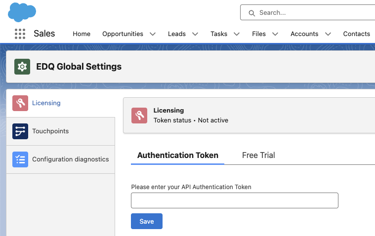 Enter your API Authentication Token