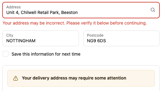 Checkout progress blocked