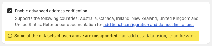 Unsupported datasets